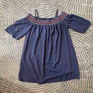 Off Should Smocked Tunic 3/4 Sleeve NWT